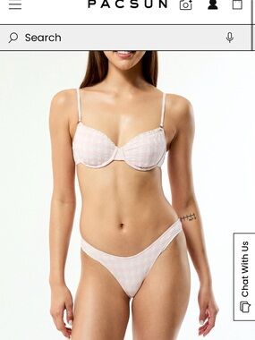 PacSun Pink Gingham Underwire Bikini